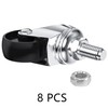8 PCS Swivel Stem Casters,M8 Black 30mm(1.25 inch) Castor Wheels