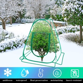 Pop Up Greenhouse Cover Transparent PVC Mini Greenhouse Outdoor with 4 Fixed Nails, Clear Portable Backyard Gardening Sunshine Tent for Cold Frost Protector Gardening Plants