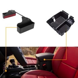 x xotic tech Gear Shift Side Organizer Center Console Armrest Storage Box Tray Compatible with Jeep Wrangler JL JLU 2018-up & Gladiator JT Truck 2020-up, Interior Accessories (2Pcs)