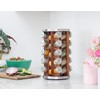 Orii 20 Jar Rotating Dark Acacia Wood Spice Rack with