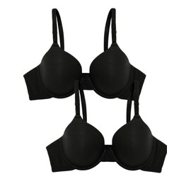 Fruit of the Loom Women's T-Shirt Bra, Black Hue/Black Hue, 36B