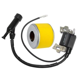Ignition Coil For Honda GX120 GX160 GX200 Engine Generator Rototiller 4589693 30500-ZE1-073 with Spark Plug Air Filter by TOPEMAI