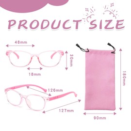 WUFGWBD 3 Pieces Of Children'S Glasses, 3 Pieces Of Glasses Bags, Computer Flat Glasses, Children'S Anti-Blue Light Glasses, Glasses Accessories