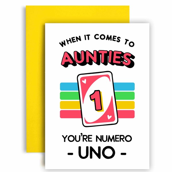 Huxters Birthday Card for Auntie Your Numero Uno Auntie Funny