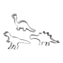 BekkiB - Set of 3 Dinosaur Cookie Cutters - Stainless Steel Cookie Cutters, Dishwasher Safe - 2443