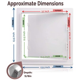 Morvat Access Panel 12x12 Inch for Drywall & Ceiling with Door, Heavy-Duty Durable ABS Plastic & Easy Install Access Box, Wall Hole Cover Plate for Plumbing & Electrical Cables & Wiring, White