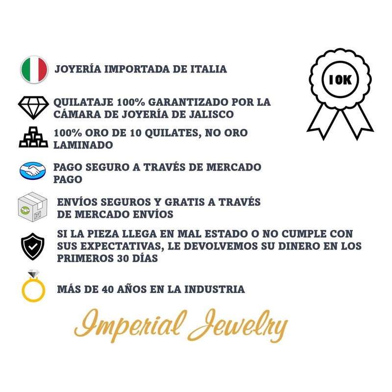 Imperial Jewelry Cadena Para Mujer de Oro 10K Italiano Collar