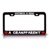 Custom Brother - Happiness is Being A Grandparent Careers Professions License Plate Frame Tag Holder Bl