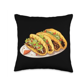 Birria Tacos Mexican Food SteMi Apparel Birria Tacos Mexican Food Mexico Cuisine Foodie Throw Pillow, 16x16, Multicolor