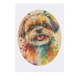 'Shih Tzu Dog Portrait' Temporary Tattoo - Water Resistant, Skin-Safe, Non-Toxic Transfer (TO00083627)