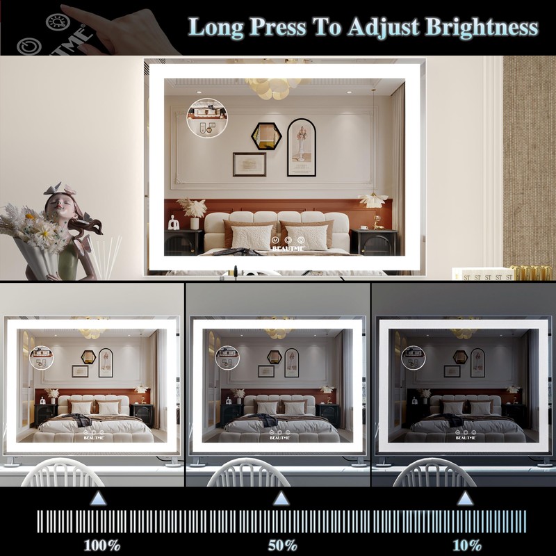 BEAUTME Vanity Mirror With LED Lights - Tabletop Hollywood Makeup