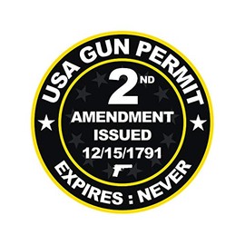 fagraphix Black USA Gun Permit 2nd Amendment Sticker Decal 2a Gun Rights FA Vinyl - 1.25 Wide