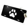 Graphics and More Paw Print Dog Cat White on Black Novelty Metal Vanity Tag License Plate