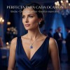 ESTELAPRIVE - Collar Flor Azul Perla Plata 925 Dije Regalo