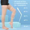 GODORIO 2Pairs 20-30mmHg Thigh High Compression Stockings, Footless Thigh High