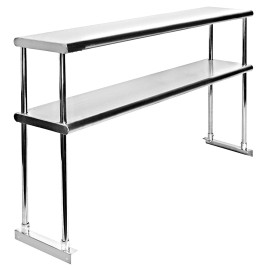 The Standard Stainless Steel Adjustable Double Overshelf for Work Table 12"x30"