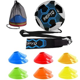 IHEPYQ Soccer Kick Trainer Soccer Training Equipment for Kids and Adults Hands Free Solo Practice Perfect for Football Skills Improvement Fit