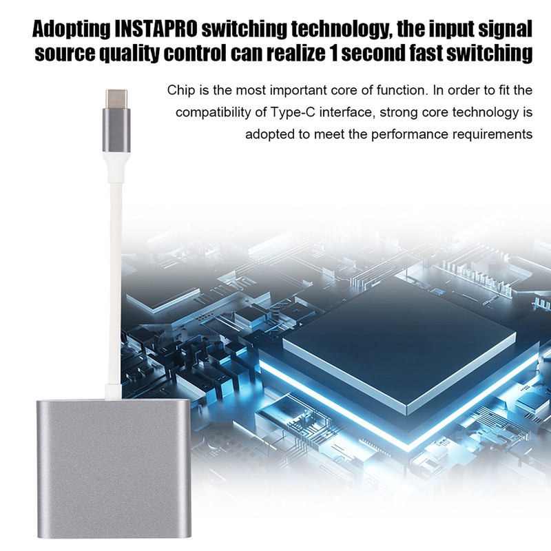 HC 04 Multifunction 3 in 1 Hub Type C to