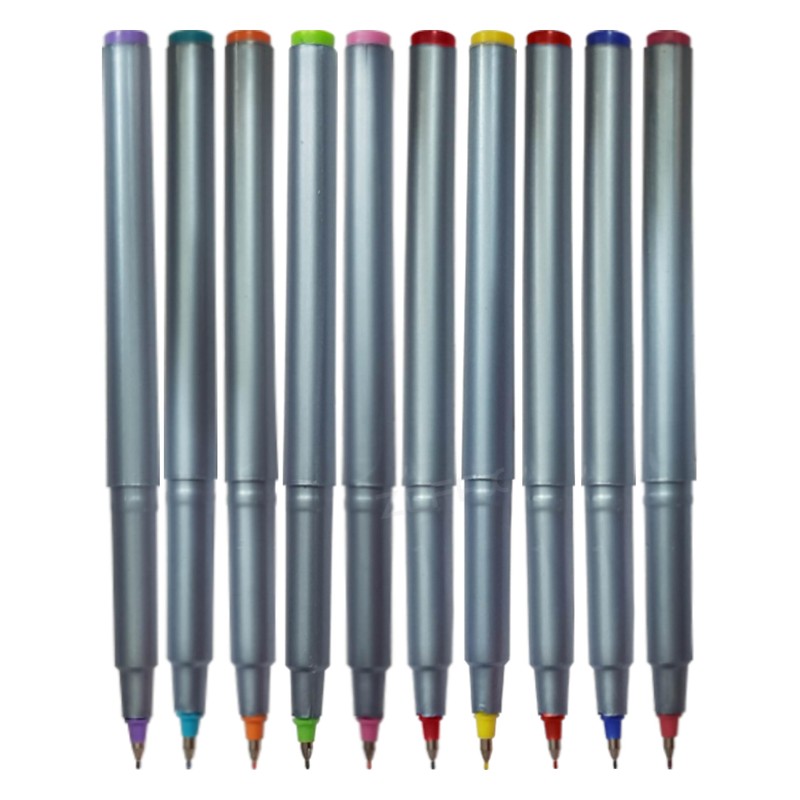 HF650 Fineliner Pens, MULTICOLOUR, Fine Point (0.5mm), Pack of 10,