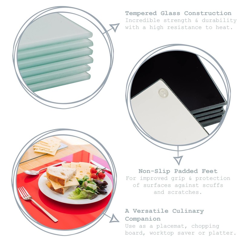 Harbour Housewares Glass Coasters - Square - 10cm - Grey