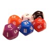 12-Sided Polyhedral Dice Set, 6 Pieces, Mixed Colours