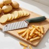 Crinkle Cutter Knife Waffle Fry Wave Slicer 8.66in Green Handle