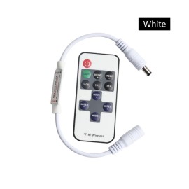 Esann 11-Key Remote DC 5-24V IP20 LED Strip Light Controller with 72W/144W Max Load Flexible Single Color Dimmer for Indoor UseColor: White-DC connector, Input Voltage(V): DC(5~24V) - 6A, Lamp Power(W): 72W(12V) / 144W(24V), Model Number: ES-LC-DIM-015