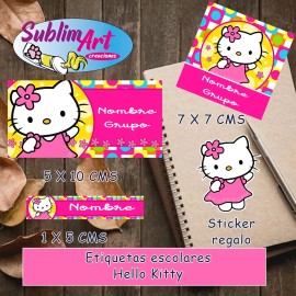 Etiquetas Escolares Adhesivas Personalizada Cuaderno Y Lapiz