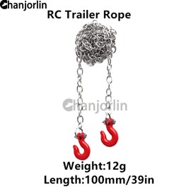 Chanjorlin 1/10 RC Car Mini Metal Trailer Chain and Tow Hooks Buckle & RC Body Clips Bent Springy R Pins Accessories for 1:10 Rock Crawler Truck Car Traxxas TRX4 SCX10 Axial RC4WD Tamiya D90 (Red)
