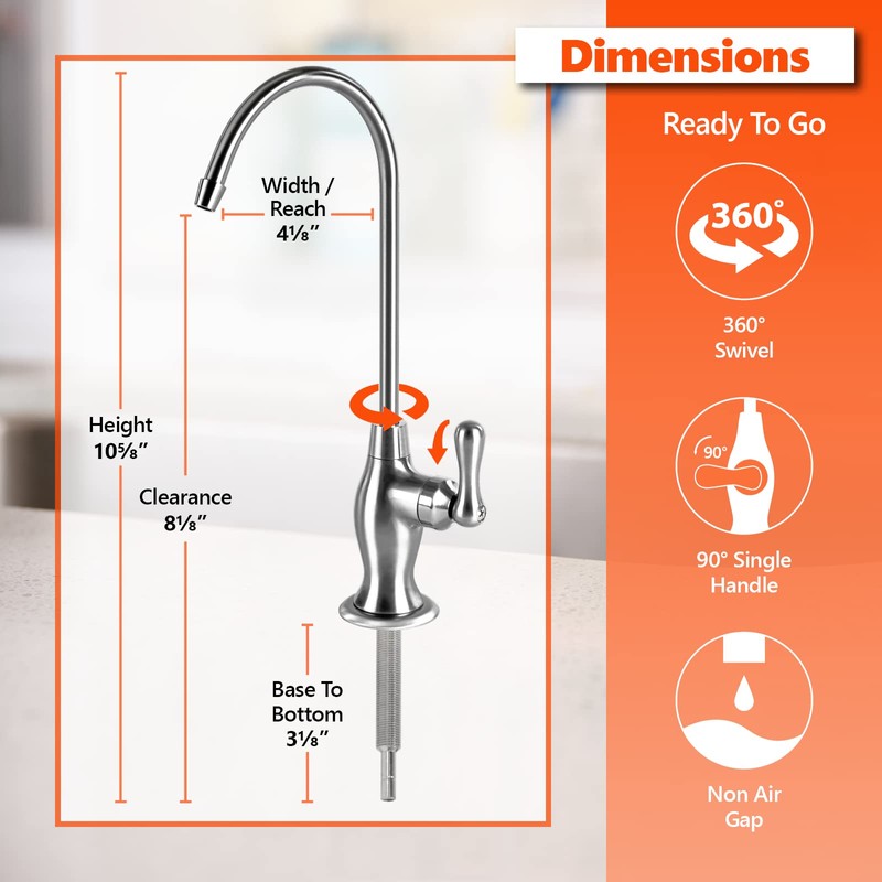 Express Water Deluxe Water Filter Faucet – Chrome Coke-Shaped Faucet