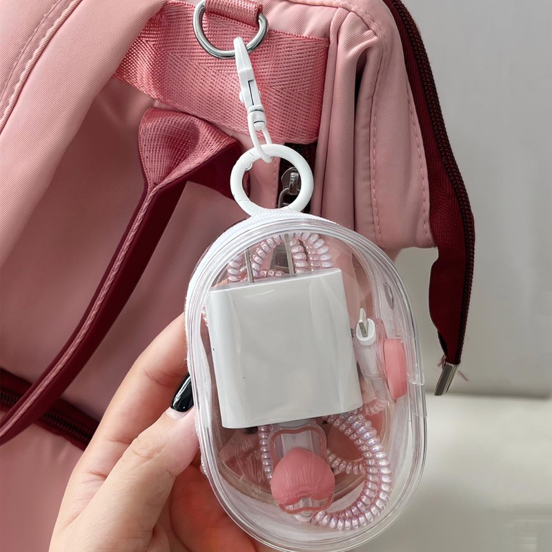 Foweroty PVC Storage Bag for Organizing Data Cables, Chargers, Earphone,