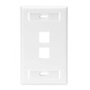 Leviton QuickPort Wallplate with ID Window, Single Gang, 2-Port, 42080-2WS,
