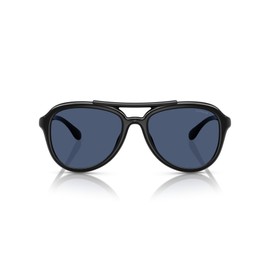 COACH Women's HC8406U Universal Fit Aviator Sunglasses, Black/Blue Solid, 55 mm