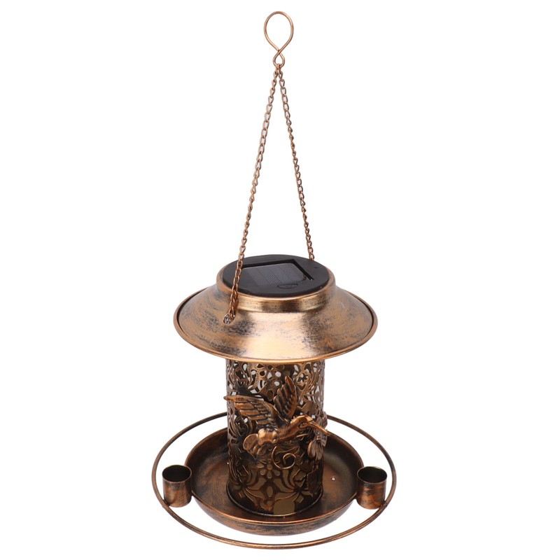 Solar Bird Feeder for Outdoors Hanging IP65 Waterproof Warm Light