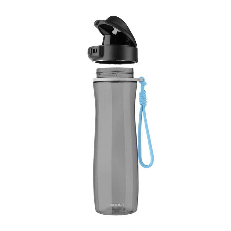 Profino Active Sports Bottle, 750 ml, Tritan, Black Transparent, Ergonomic
