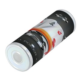 Lunarable Poker Tournament 20 Oz Skinny Tumbler, Display of the Spread Chips Poker Cards Lifestyle, Leak-Proof Straw Lid and Brush Vacuum Insulated for Outdoor Use, Charcoal Grey White