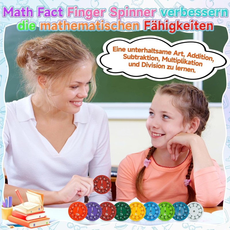 18Pcs Math Fidget Toy, Maths Fidget Spinner, Educational Math Fact