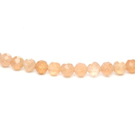 Echtes Sonnenstein Edelstein Armband mit facettierten 3mm Perlen - verschiedene Längen - Heilstein Schutzstein Edelsteinarmband Glücksbringer Talisman Geschenk (Sonnenst., 20CM)