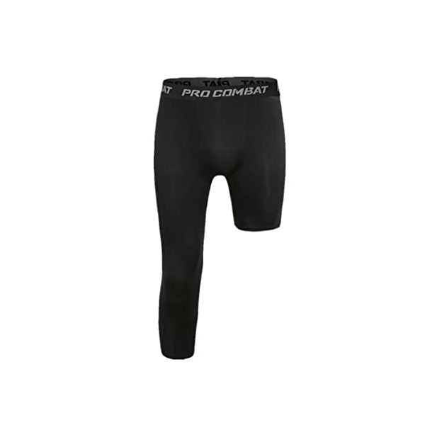 The New Men's Basketball Single Leg Tight Sports Pants 3/4
