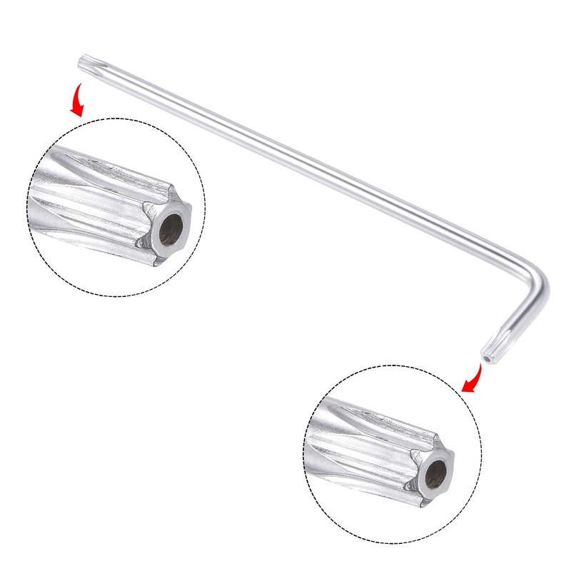 sourcing map 2pcs T25 Tamper Proof Torx Star Key L-Shape