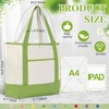 Sanwuta 9 Pcs Canvas Tote Bags with Pocket 17.7'' Reusable