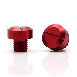REWOLFNUS Universal Motorcycle M10x1.25 Mirror Hole Plugs Rearview Mirror Screws Anti-Rust for Most Motorcycle ATV Bike (Red)
