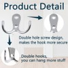 HZYUEKUN 6 Pcs Double Prong Robe Hooks Double Hook Cloth