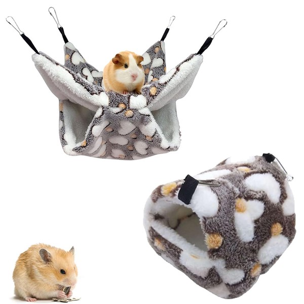 Esshogo 2 Pack Hamster Nest Hamster Hammock for Pets Breathable