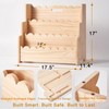 Kids Bookshelf Storage 3-Tier Scalloped Wooden Book Case for Kids