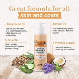 Frankie & Paisley Waterless Dog Shampoo, Natural Dry Shampoo for Dogs or Cats No Rinse Required with Natural Colloidal Oatmeal for a Deodorized Puppy and Quick Grooming - 16 fl. Oz