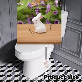2 Pack Universal Toilet Bolt Caps,Rabbit Ceramic Cat Toilet Screw Cover Fun Bathroom Accessories and Toilet Caps for Toilet Bolt Covers Decorative (B-Rabbit)
