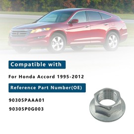 Power Steering Pump Pulley Nut For Honda Accord 1995-2012 for Honda Civic 1996-2011 /Metal,Silver OEM#90305PAAA01 90305P0G003
