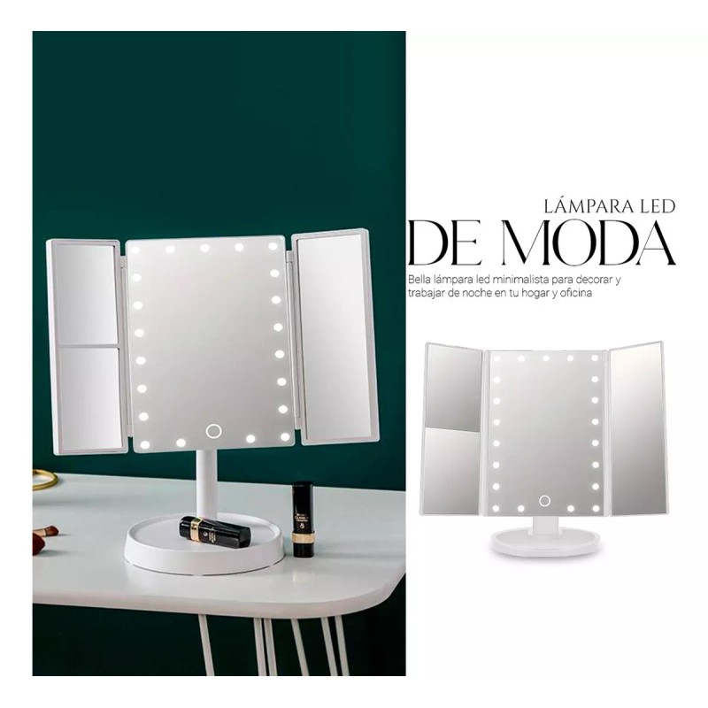 Shendy Vendy Espejo De Maquillaje Led Con Pantalla Táctil Rotacion