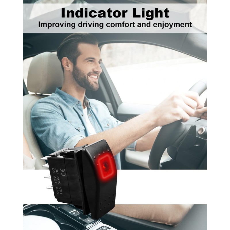 Replace 308-1062 Rocker Switch 5 Pin ON-Off-ON, Remote Start Switch